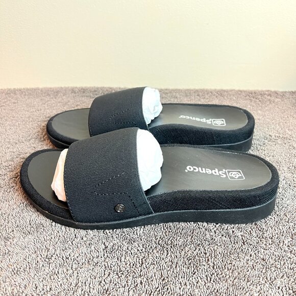 Spenco Womens Black Wide Band Sunset Comfort Flats Sandals Shoes Size 8 - Picture 5 of 11